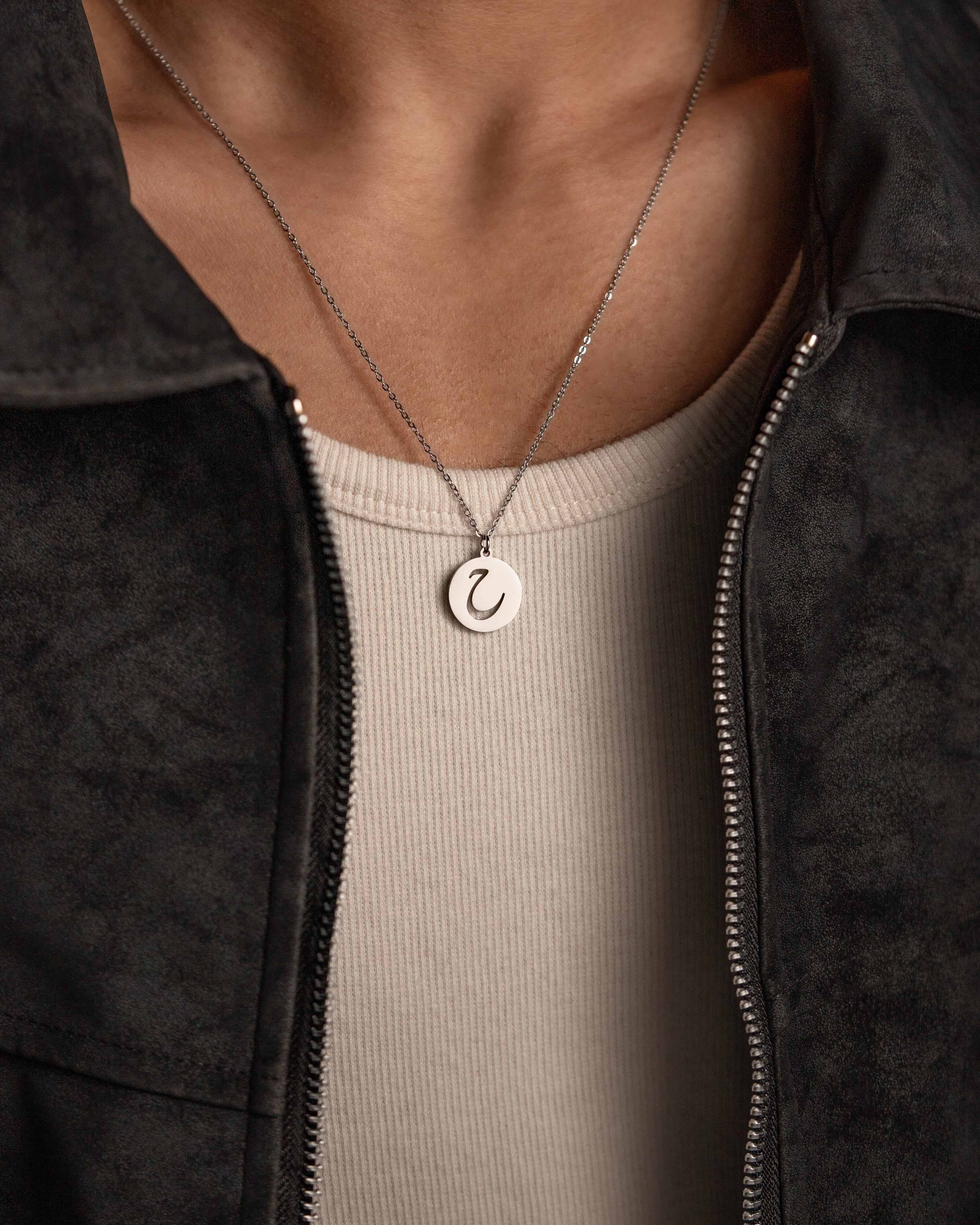 Initial Necklace (Silver) ث