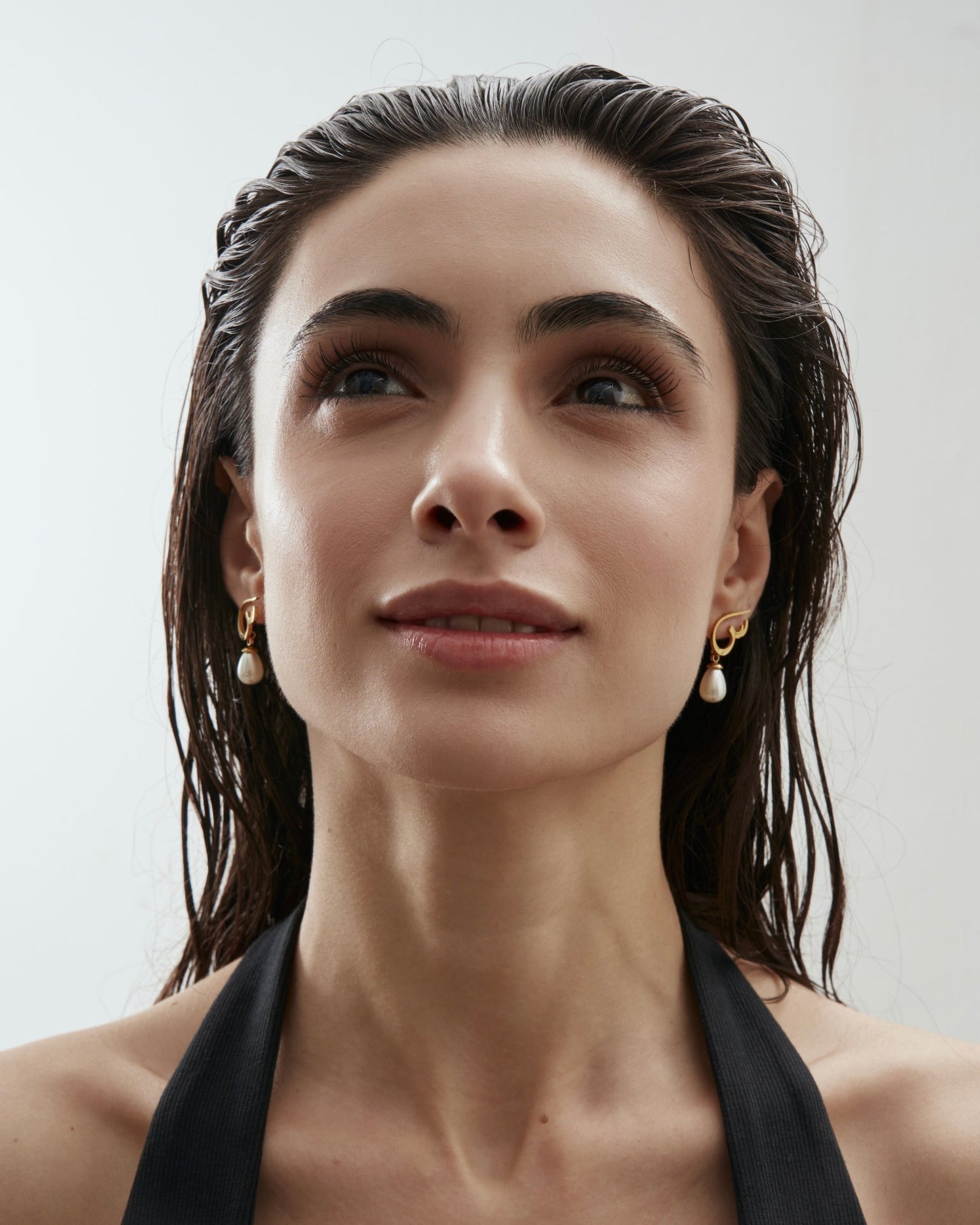 Calligraphed Letter Earrings ج