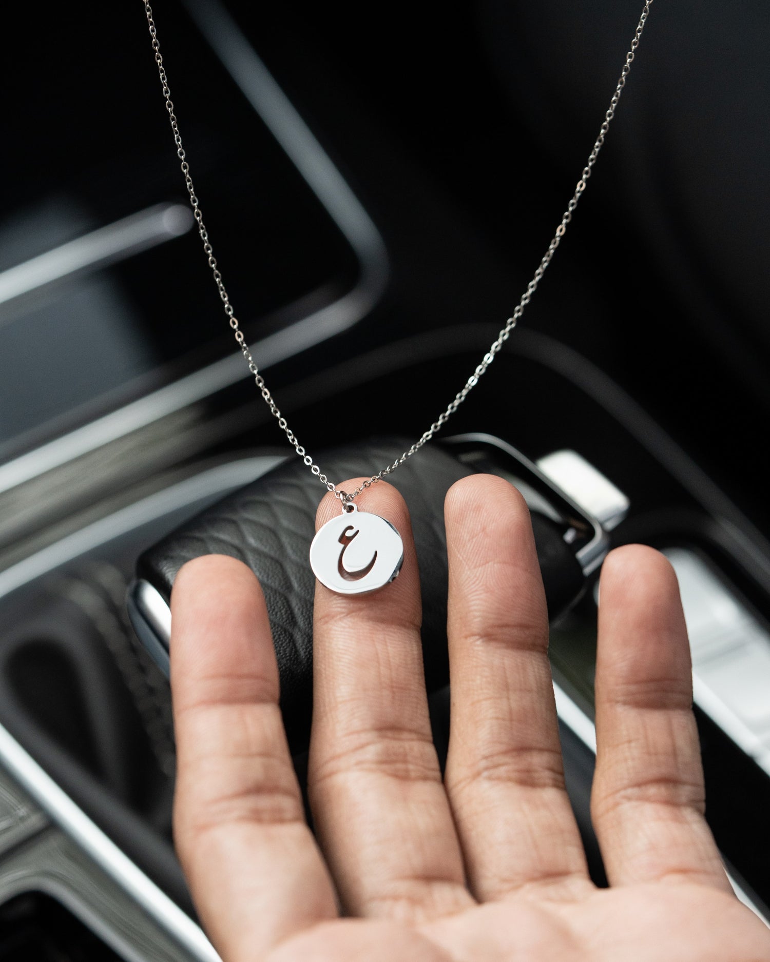 Initial Necklace (Silver) ث