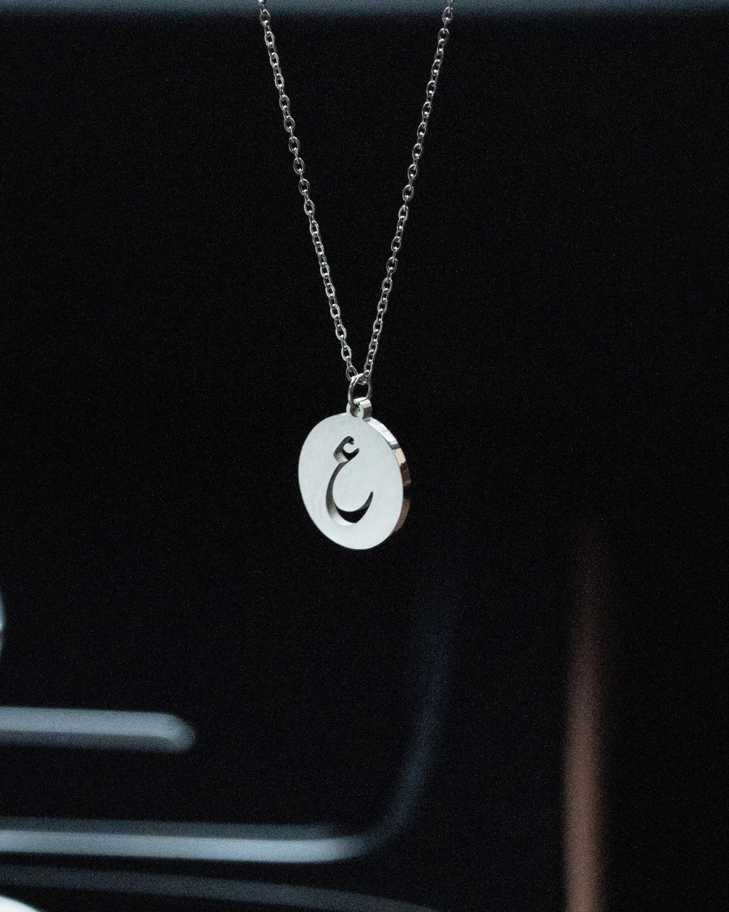 Initial Necklace (Silver) ث