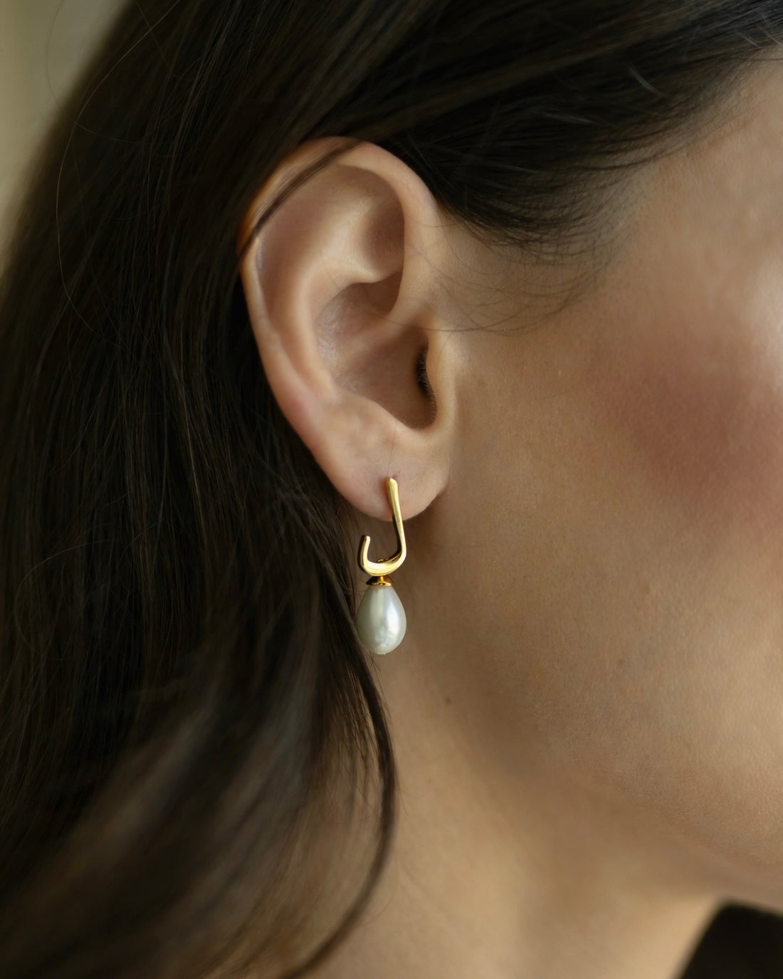 Calligraphed Initial Earrings ل