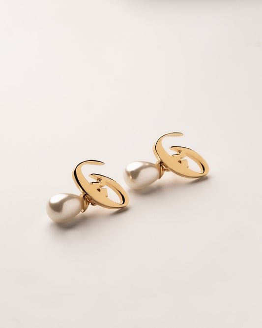 Calligraphed initial Earrings ث