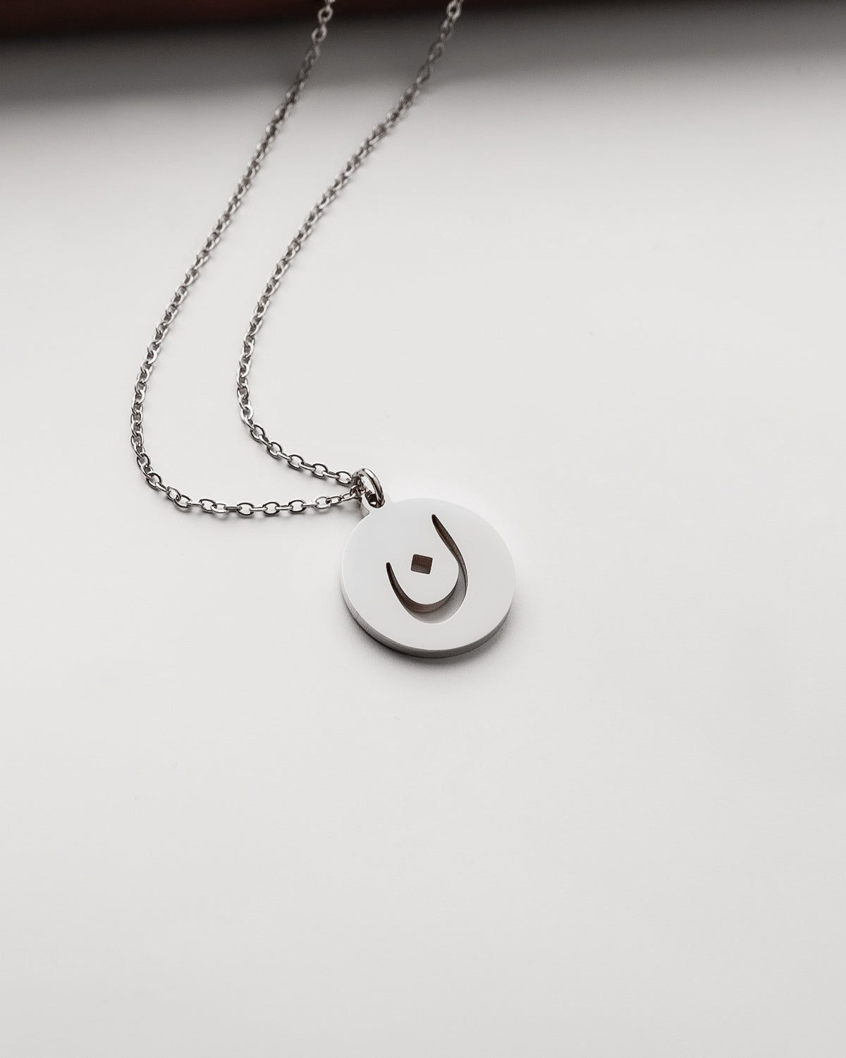Initial Necklace (Silver) ن