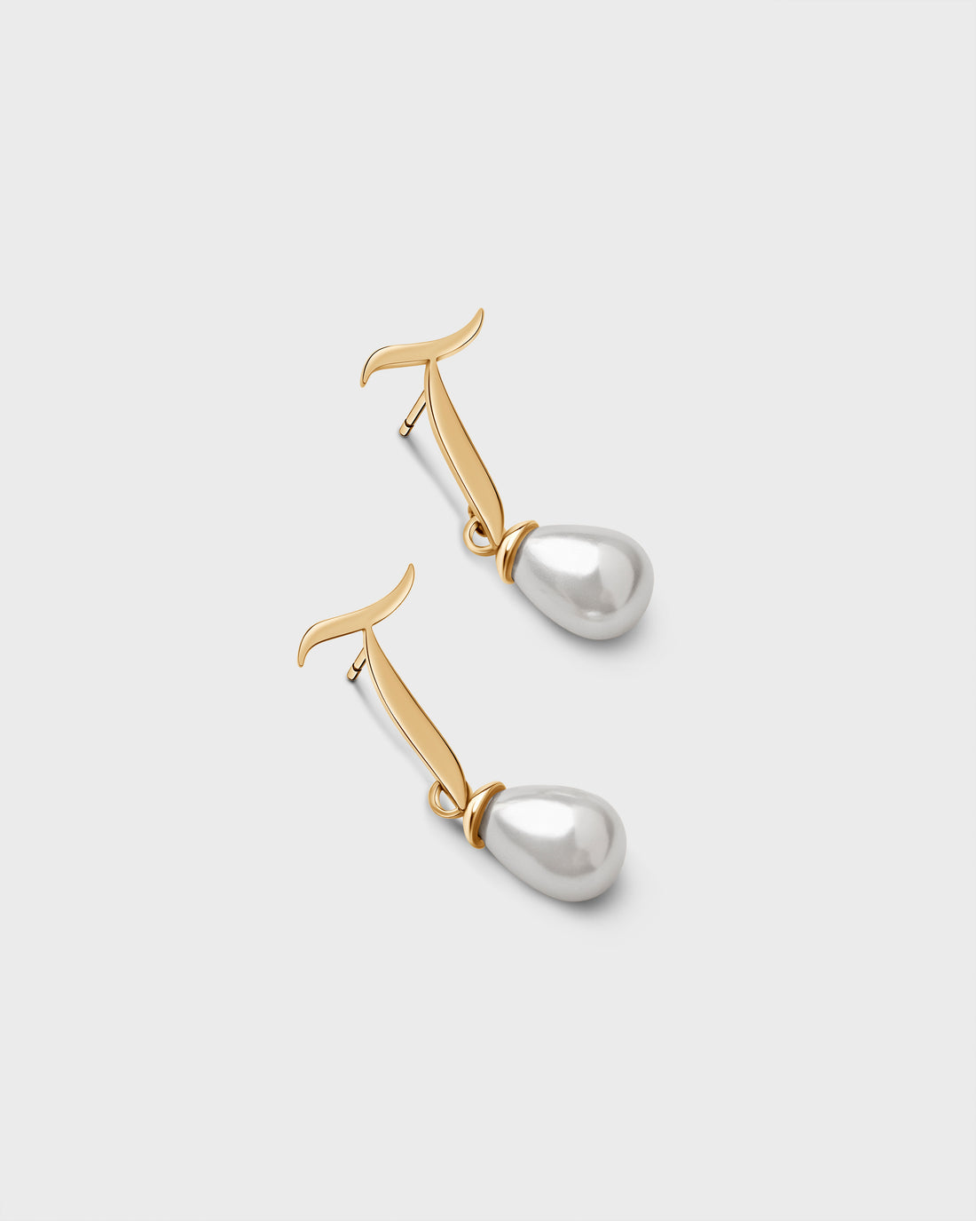 Calligraphed Initial Earrings آ