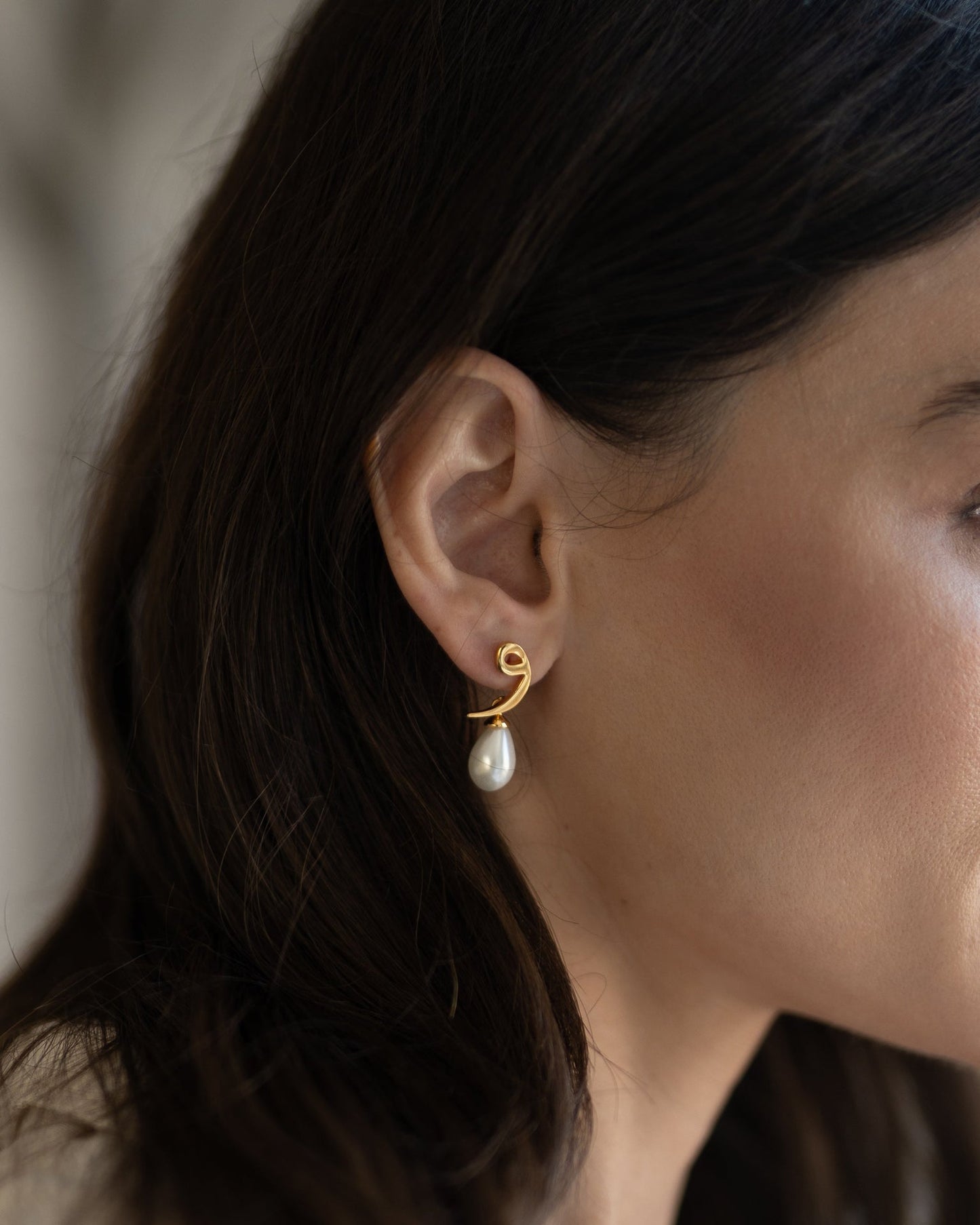 Calligraphed Letter Earrings و