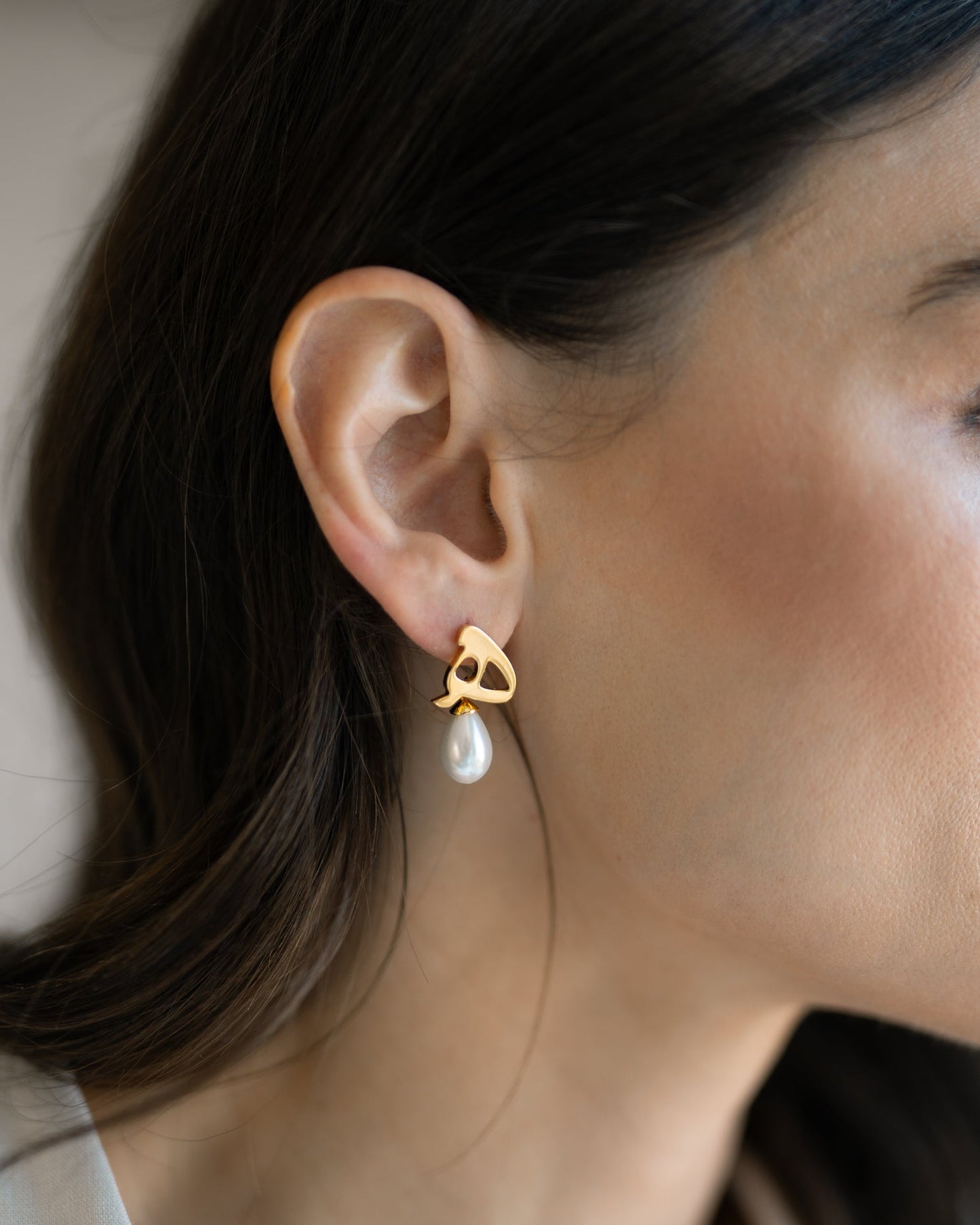 Calligraphed Letter Earrings د