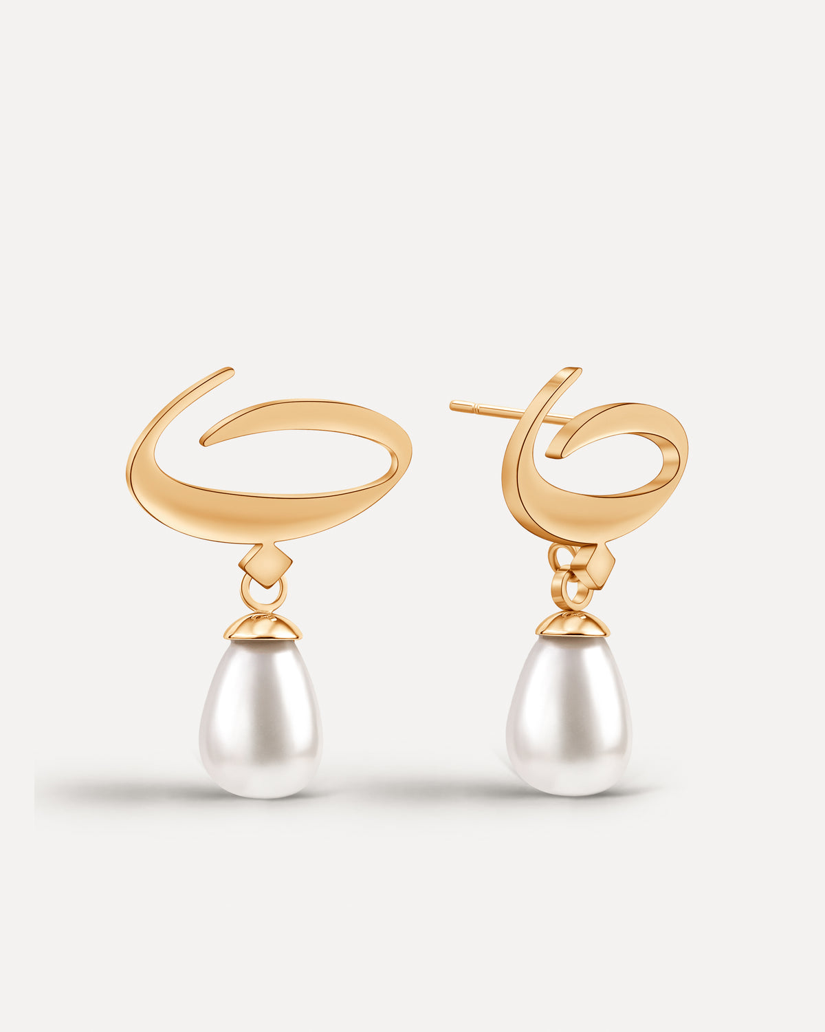 Calligraphed Initial Earrings ب