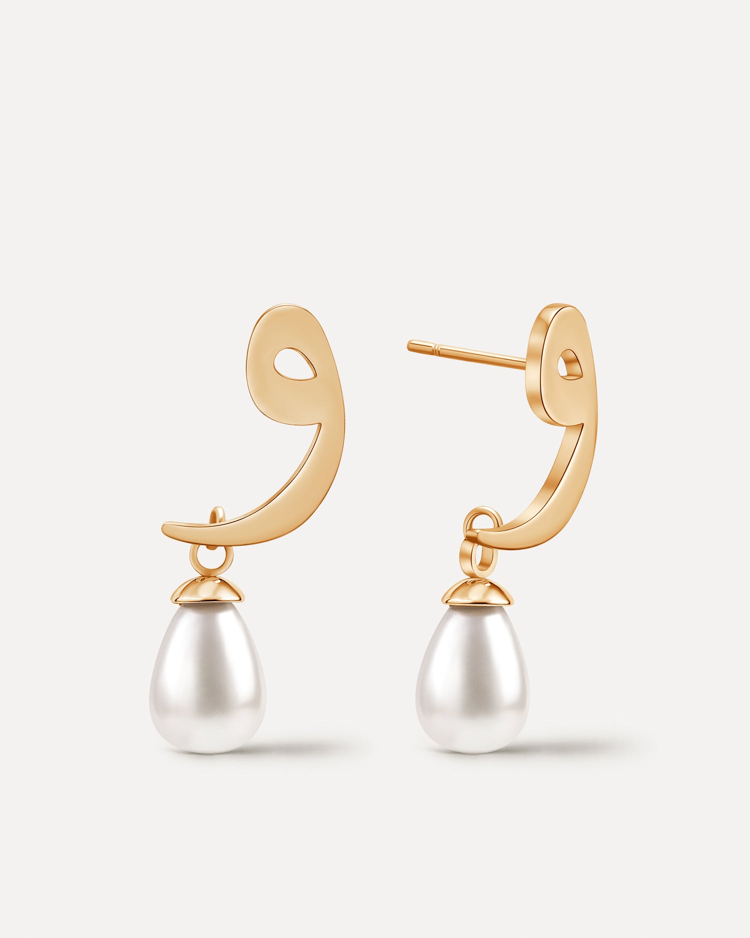 Calligraphed Initial Earrings و