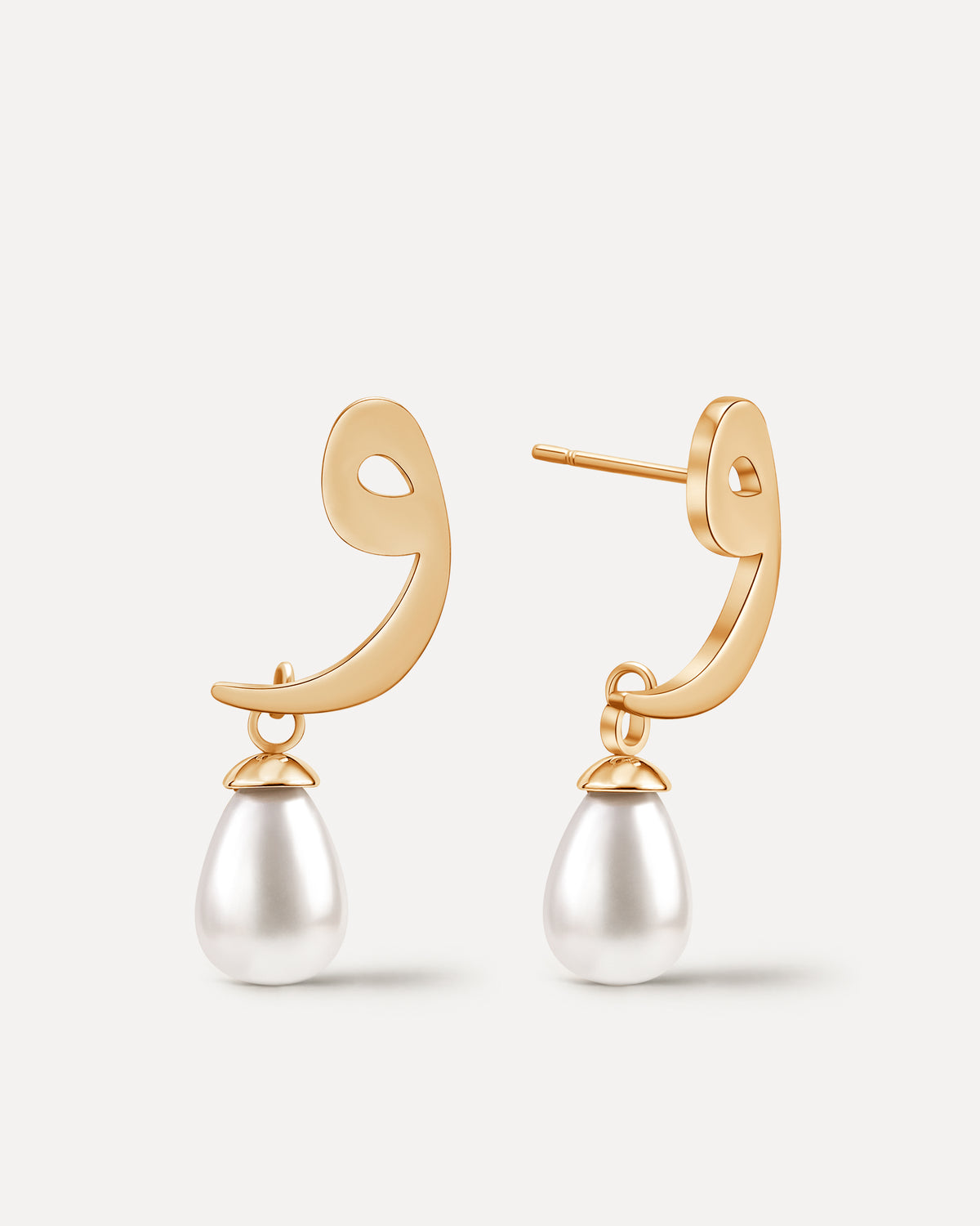 Calligraphed Initial Earrings و