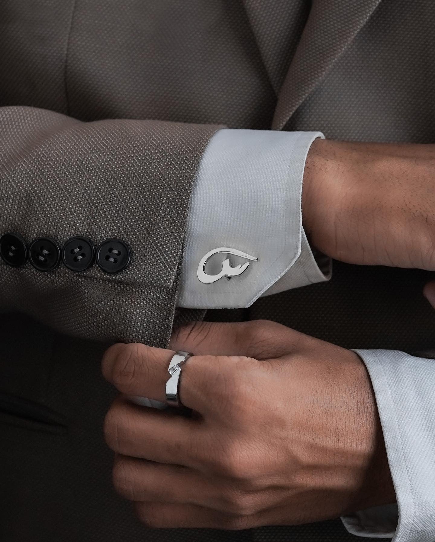 Calligraphed Arabic Letter Cufflinks