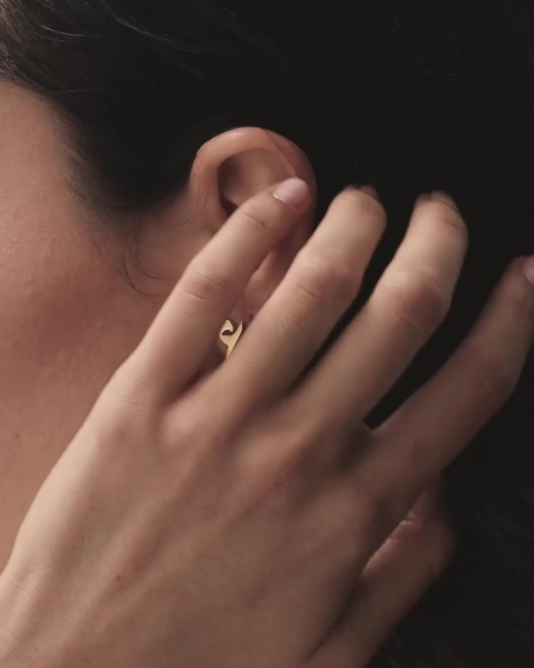 Calligraphed Initial Earrings س