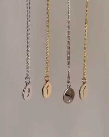 Initial Necklace (Silver) ث